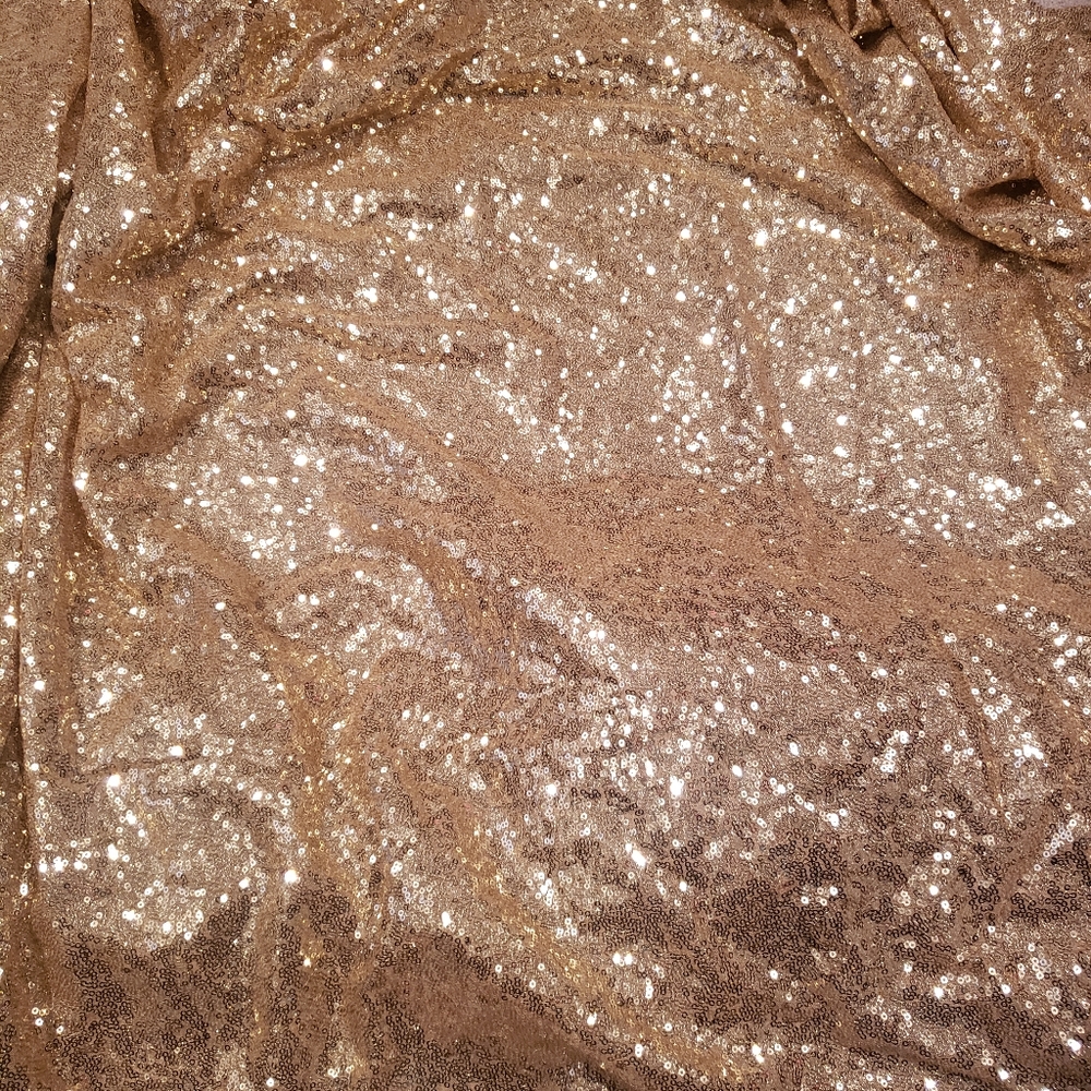 Round gold sequin tablecloth